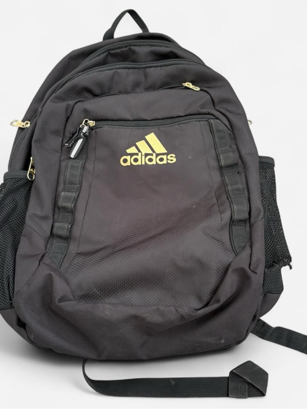 adidas Black Backpack with Gold Logo Accent